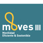 Logotipo en azul del Plan de movilidad eficiente y sostenible (MOVES III)